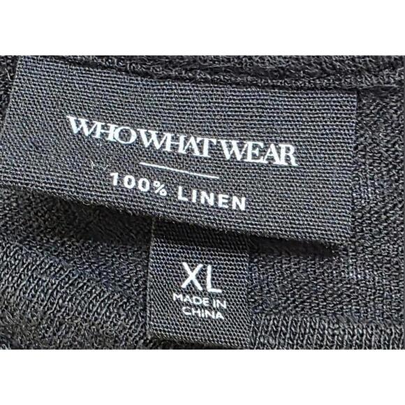 Who What Wear Black Boxy Linen Short Sleeve Top XL  Basic Capsule Casual Chic - Picture 7 of 7